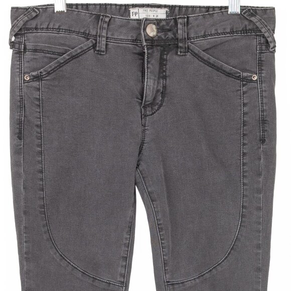 Free People Biker Skinny Jeans – Washed Black, Women’s Size 28 - Picture 3 of 10